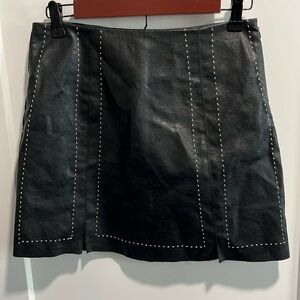 Altar’d State Black Faux Leather Mini Skirt Small EUC